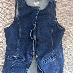 a.n.a Women's Blue Denim vest